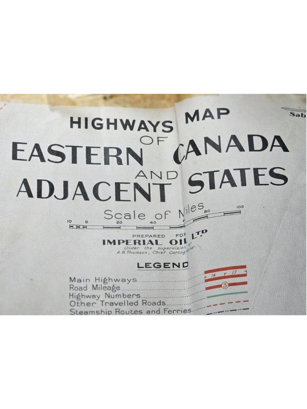 Vtg 1930 Imperial Oil Eastern Canada & Adjacent States NS NB, Maine VT Map COLOR